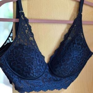 Navy Lace Bra 34D
